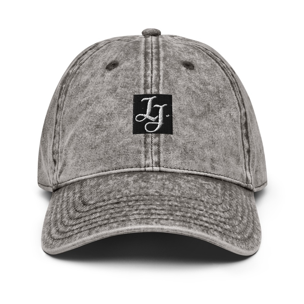 Lily Jean Vintage Embroidered Cap - Charcoal Grey